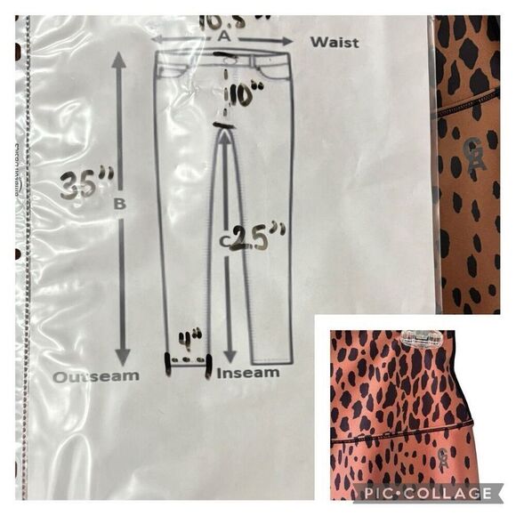 Good American Double Fact Core Power Cheetah Leggings High Waist Size 1 S Animal - Picture 12 of 12